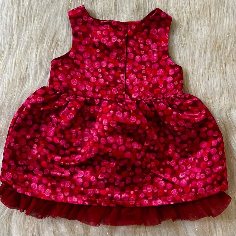 Cat & Jack NWT Children Red Baby Girl Dress and Bottom set kids size 6-9M